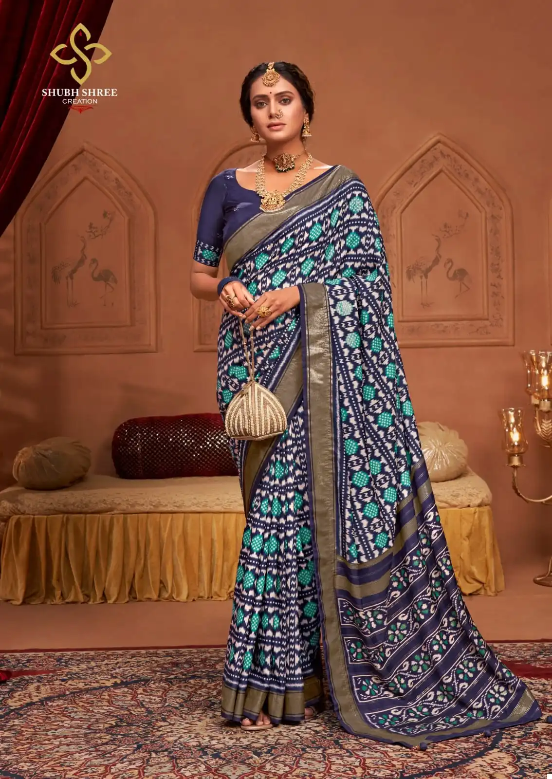Shubh Shree Palki Welvet Tussar Silk Wholesale Sarees Catalog — Wholesale Sarees, MPA wholesale from Surat - Gallery Image 4