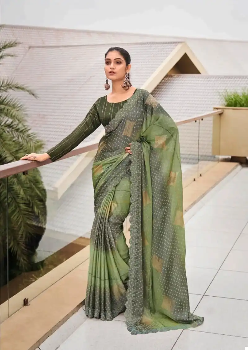 5D Designer Paridhi Chiffon Brasso Wholesale Sarees Catalog — Wholesale Sarees, MPA wholesale from Surat - Gallery Image 2