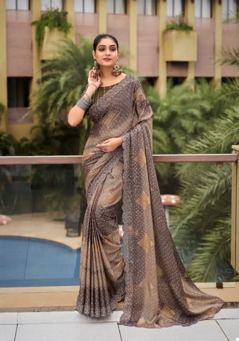 5D Designer Paridhi Chiffon Brasso Wholesale Sarees Catalog — Wholesale Sarees, MPA wholesale from Surat - Gallery Image 3
