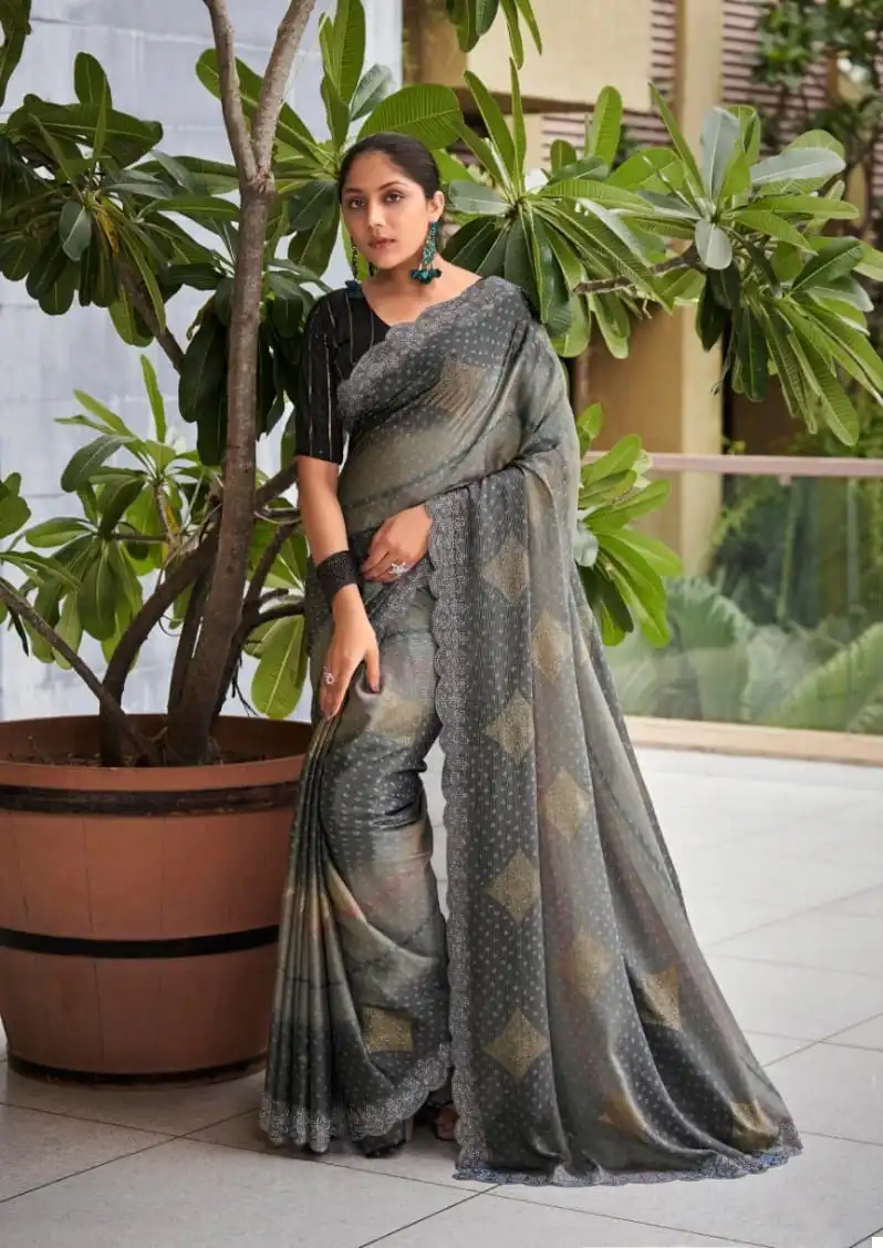 5D Designer Paridhi Chiffon Brasso Wholesale Sarees Catalog — Wholesale Sarees, MPA wholesale from Surat - Gallery Image 6