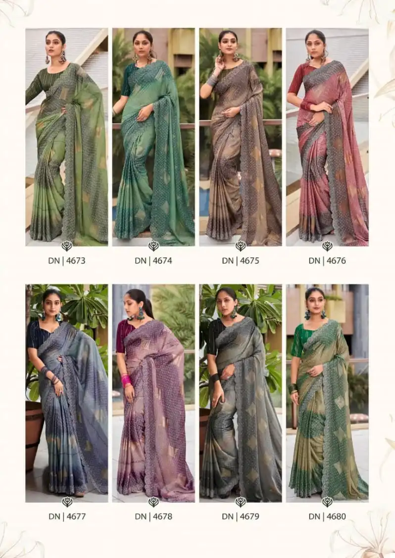 5D Designer Paridhi Chiffon Brasso Wholesale Sarees Catalog — Wholesale Sarees, MPA wholesale from Surat — view 9