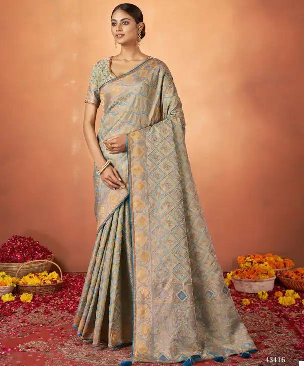 Mahotsav Pradha Tusser Satin Silk Wholesale Sarees Catalog — Wholesale Sarees, MPA wholesale from Surat — view 1
