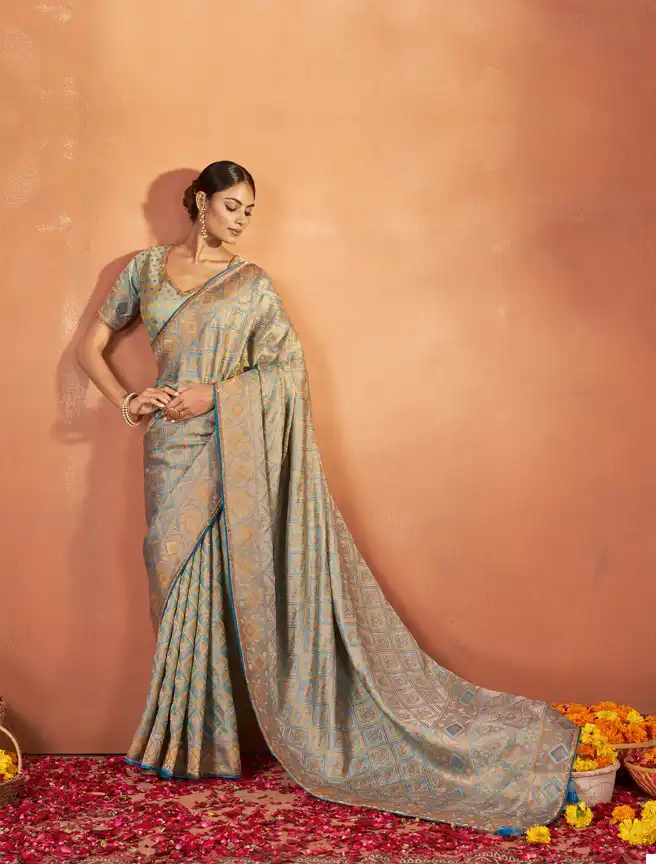 Mahotsav Pradha Tusser Satin Silk Wholesale Sarees Catalog — Wholesale Sarees, MPA wholesale from Surat - Gallery Image 4