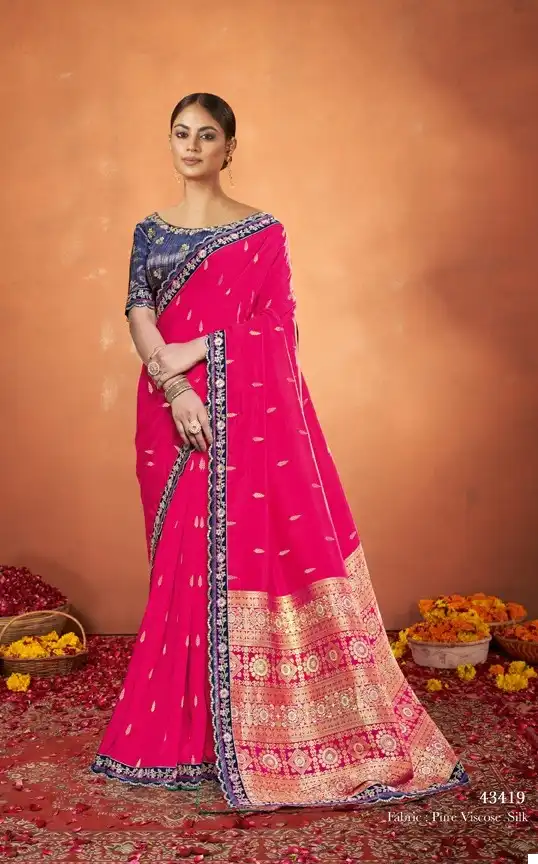 Mahotsav Pradha Tusser Satin Silk Wholesale Sarees Catalog — Wholesale Sarees, MPA wholesale from Surat - Gallery Image 5