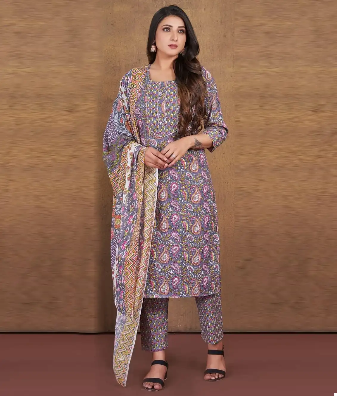 Rung Prarthna Heavy Cotton Print Wholesale Readymade Salwar Suit Catalog — Wholesale Salwar Suits, MPA wholesale from Surat — view 1
