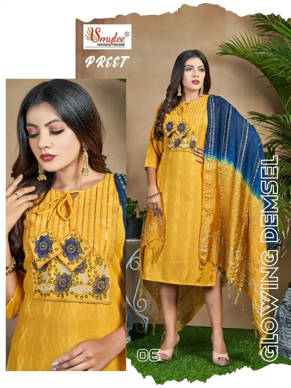 Vardan Ethnic Preet Heavy Ikkat Rayon Wholesale Kurti With Dupatta Catalog — Wholesale Kurtis, MPA wholesale from Surat - Gallery Image 3