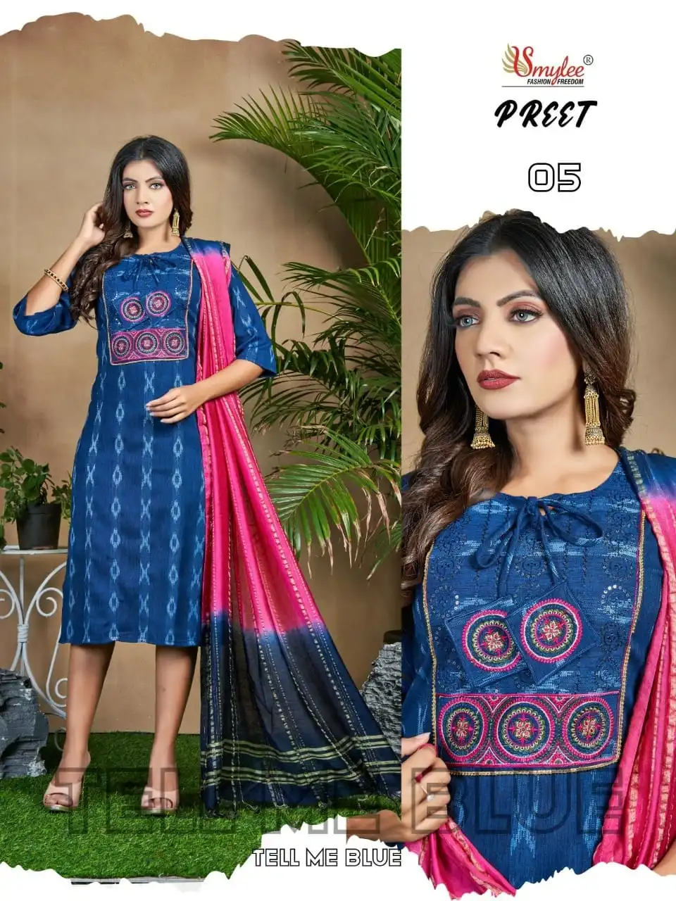 Vardan Ethnic Preet Heavy Ikkat Rayon Wholesale Kurti With Dupatta Catalog — Wholesale Kurtis, MPA wholesale from Surat - Gallery Image 8