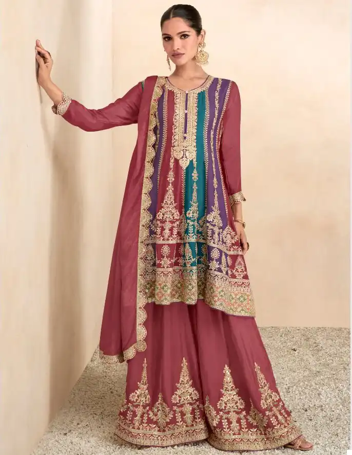 Gulkayra Preet Platinum Real Chinon Wholesale Designer Readymade Suits Catalog