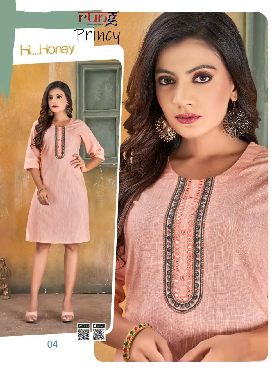 Rung Princy Heavy Cotton Wholesale Kurti Catalog — Wholesale Kurtis, MPA wholesale from Surat - Gallery Image 2