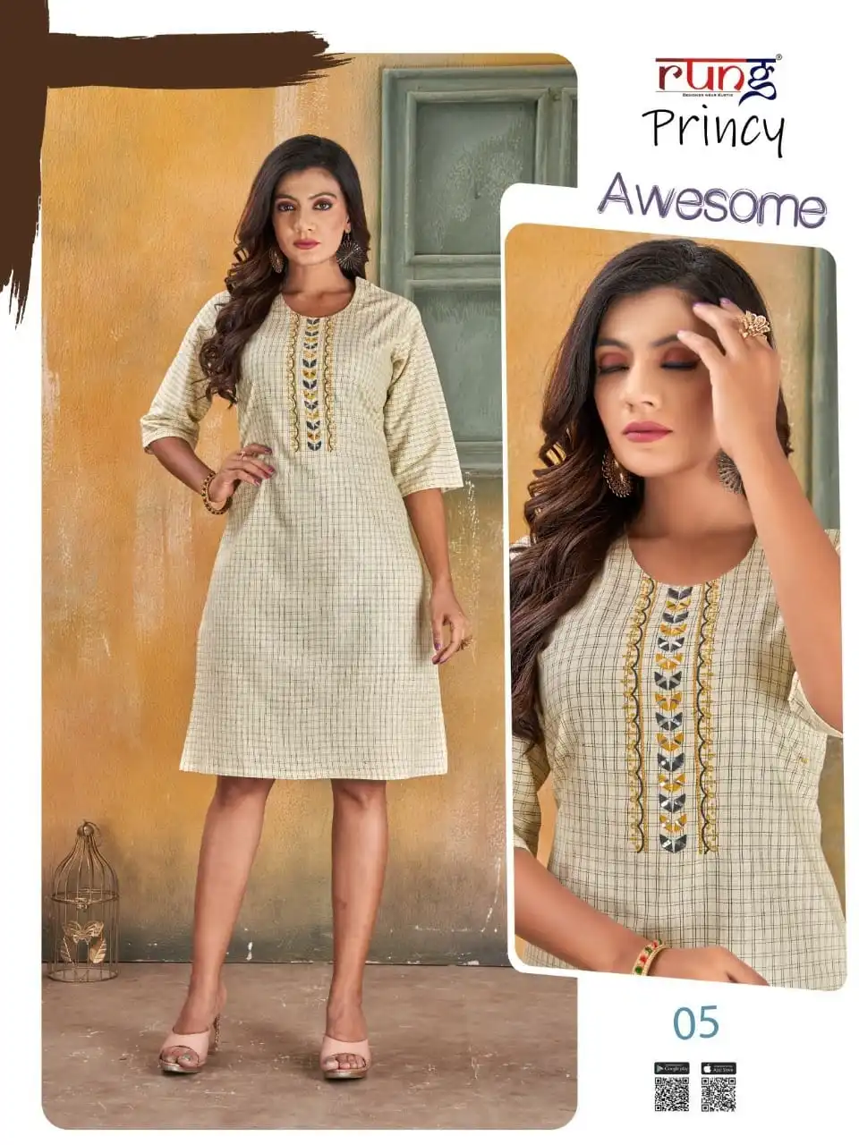 Rung Princy Heavy Cotton Wholesale Kurti Catalog — Wholesale Kurtis, MPA wholesale from Surat - Gallery Image 6