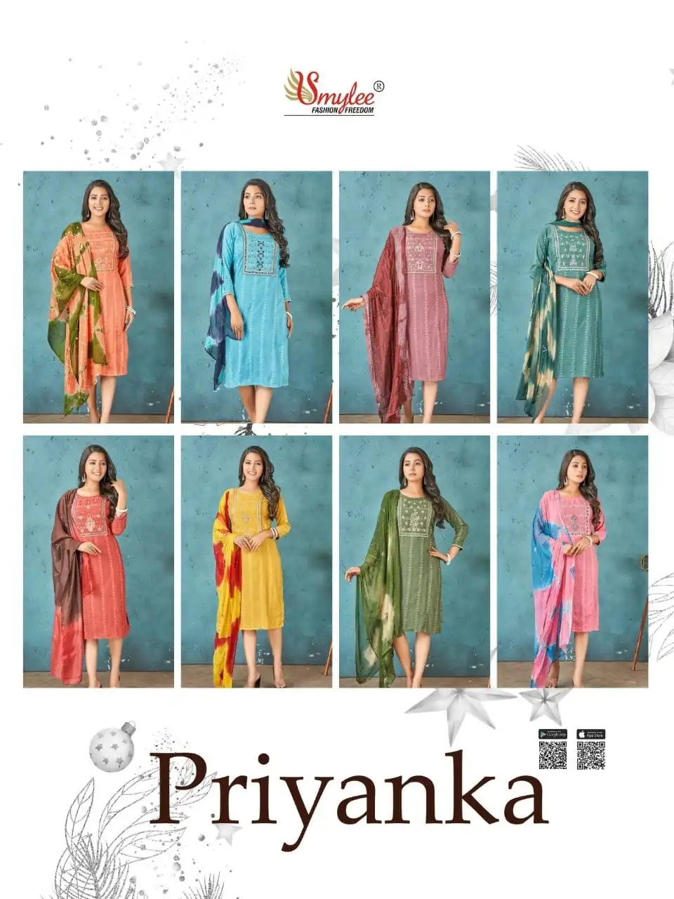Vardan Ethnic Priyanka Heavy Bombay Lining Rayon Wholesale Kurti With Dupatta Catalog — Wholesale Kurtis, MPA wholesale from Surat — view 9