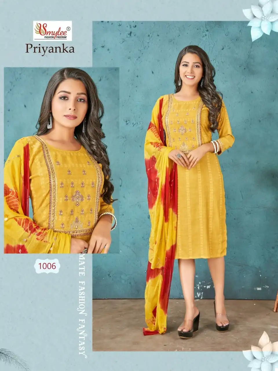 Vardan Ethnic Priyanka Heavy Bombay Lining Rayon Wholesale Kurti With Dupatta Catalog — Wholesale Kurtis, MPA wholesale from Surat - Gallery Image 2