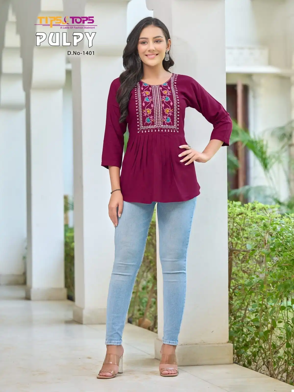 Tips & Tops Pulpy Vol 14 Heavy Rayon Slub Wholesale Fancy Short Tops Catalog — Wholesale Kurtis, MPA wholesale from Surat - Gallery Image 6