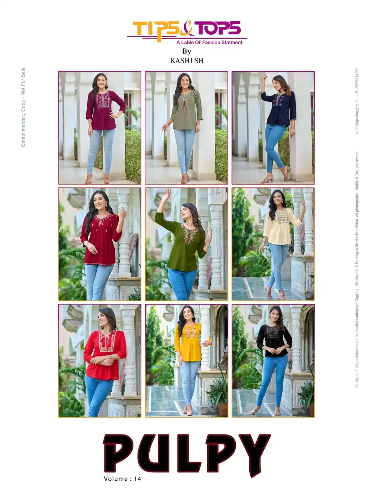 Tips &amp; Tops Pulpy Vol 14 Heavy Rayon Slub Wholesale Fancy Short Tops Catalog — Wholesale Kurtis, MPA wholesale from Surat — view 10