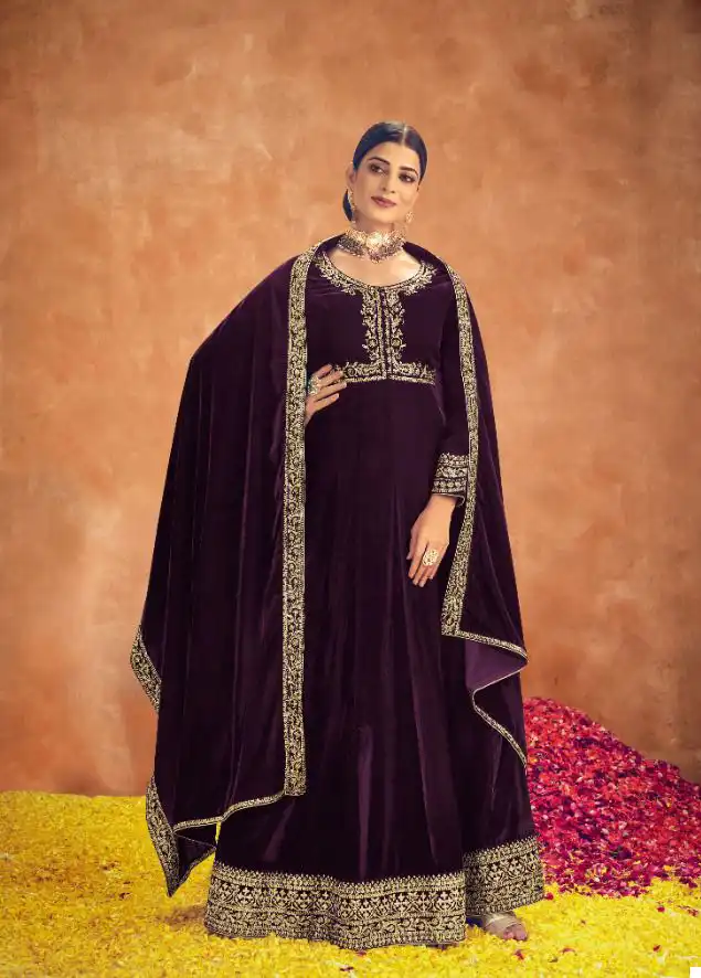 LT-Nitya Parisha Velvet Wholesale Winter Wear Suits Catalog — Wholesale Salwar Suits, MPA wholesale from Surat - Gallery Image 4