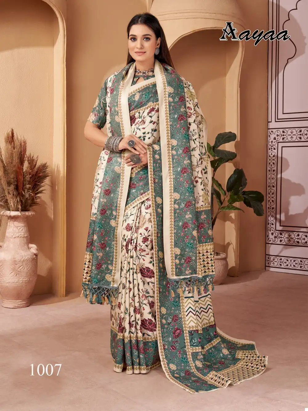 Aayaa Pashmina Vol 1 Pashmina Wholesale Winter Saree Catalog — Wholesale Sarees, MPA wholesale from Surat - Gallery Image 3