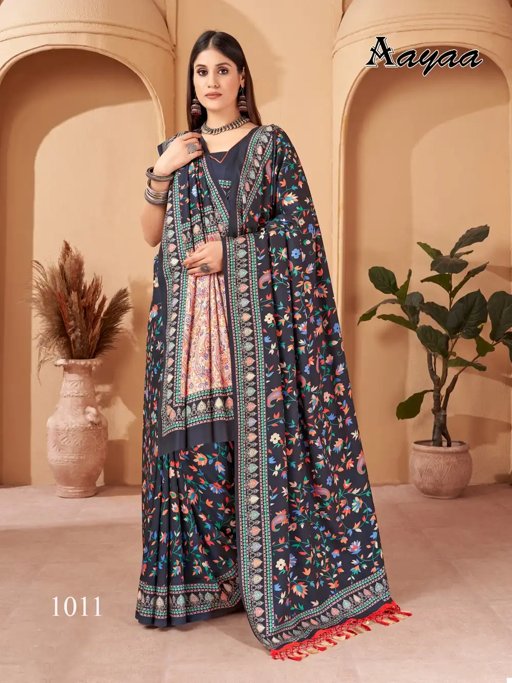 Aayaa Pashmina Vol 2 Pashmina Wholesale Fancy Sarees Catalog — Wholesale Sarees, MPA wholesale from Surat — view 2