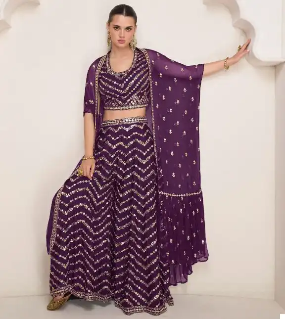 Sayuri Designer Polki Gerogette Wholesale Designer Readymade Salwar Suit Catalog — Wholesale Salwar Suits, Sayuri Designer wholesale from Surat — view 1