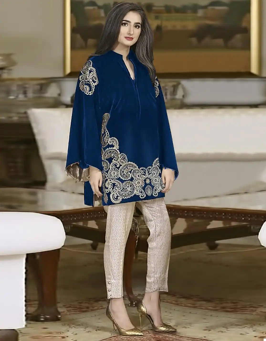 Shree Fabs Desin No. V 9000 Velvet Wholesale Readymade Pakistani Kurti With Pant Catalog