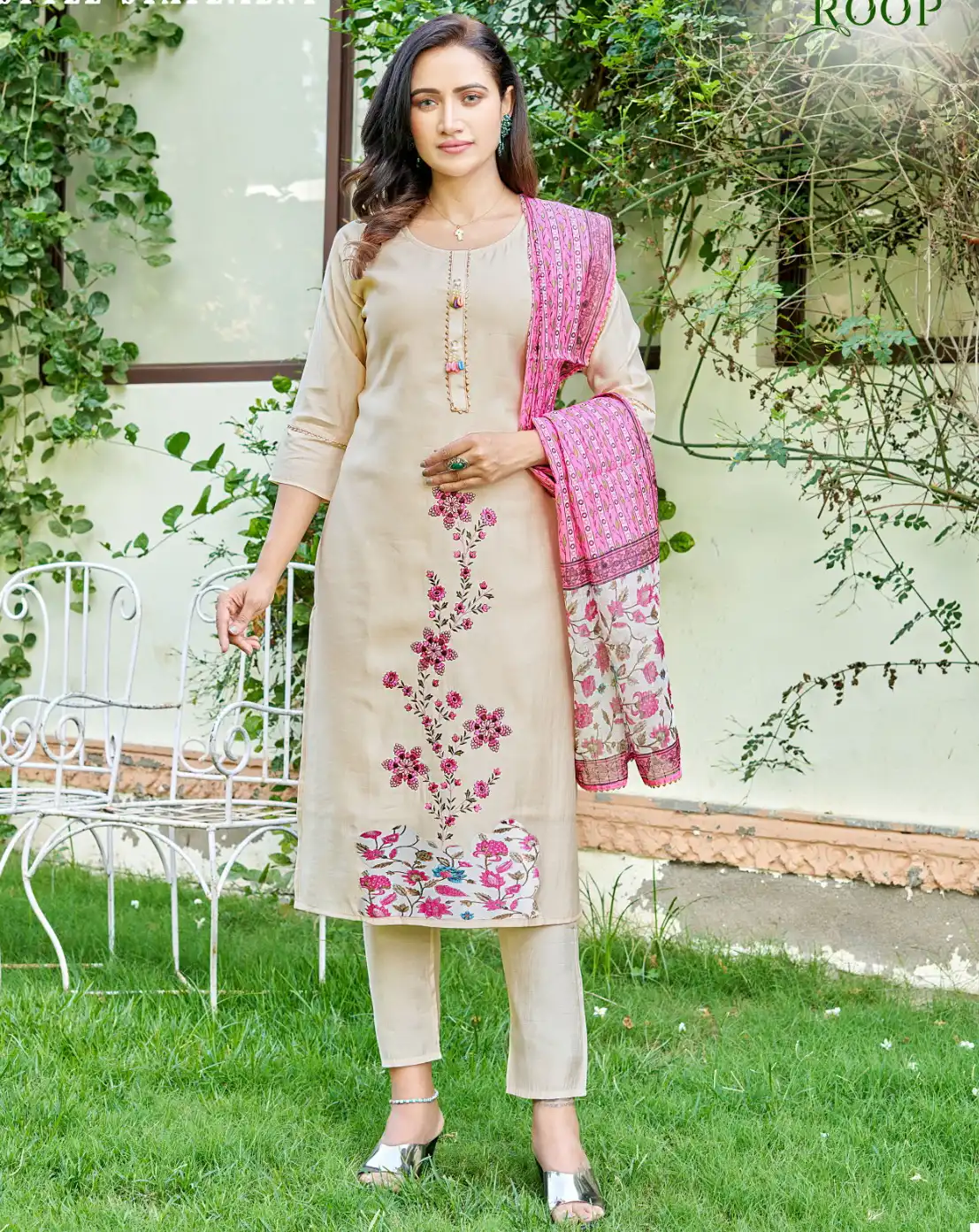 Smylee Roop Heavy Roman Silk Wholesale Readymade Salwar Suit Catalog