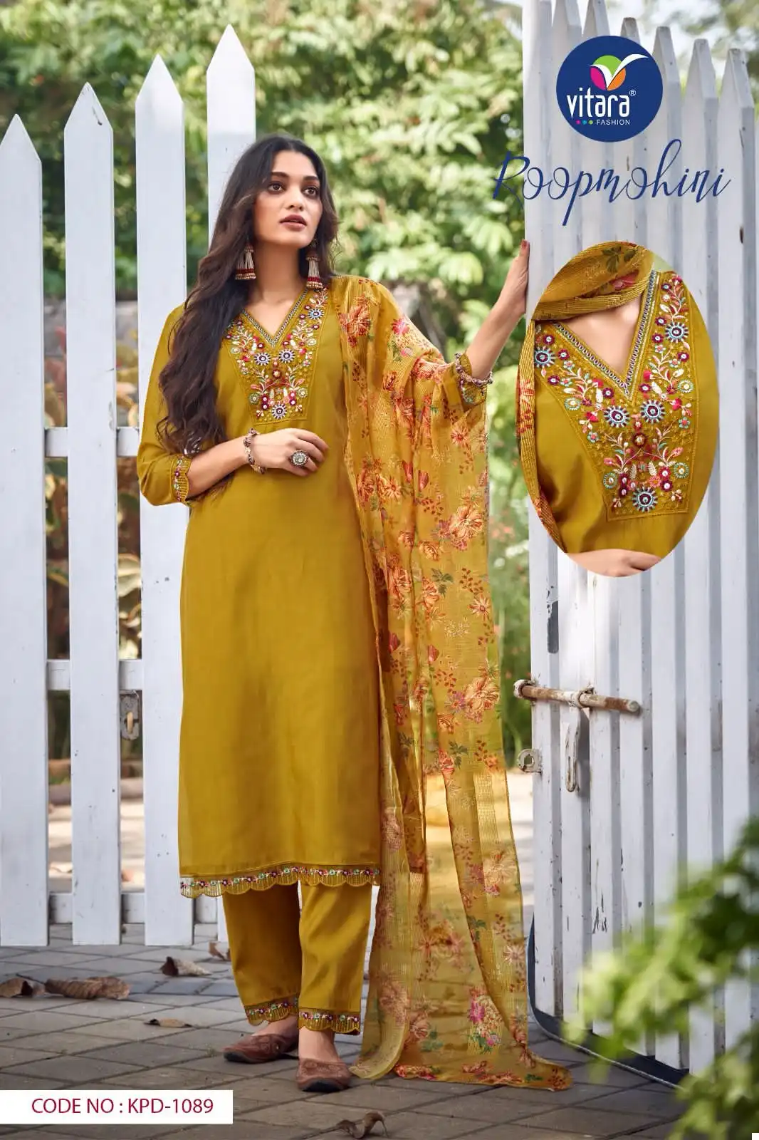Vitara Fashion Roop Mohini Heavy Roman Silk Wholesale Readymade Size Set Catalog — Wholesale Salwar Suits, MPA wholesale from Surat - Gallery Image 3
