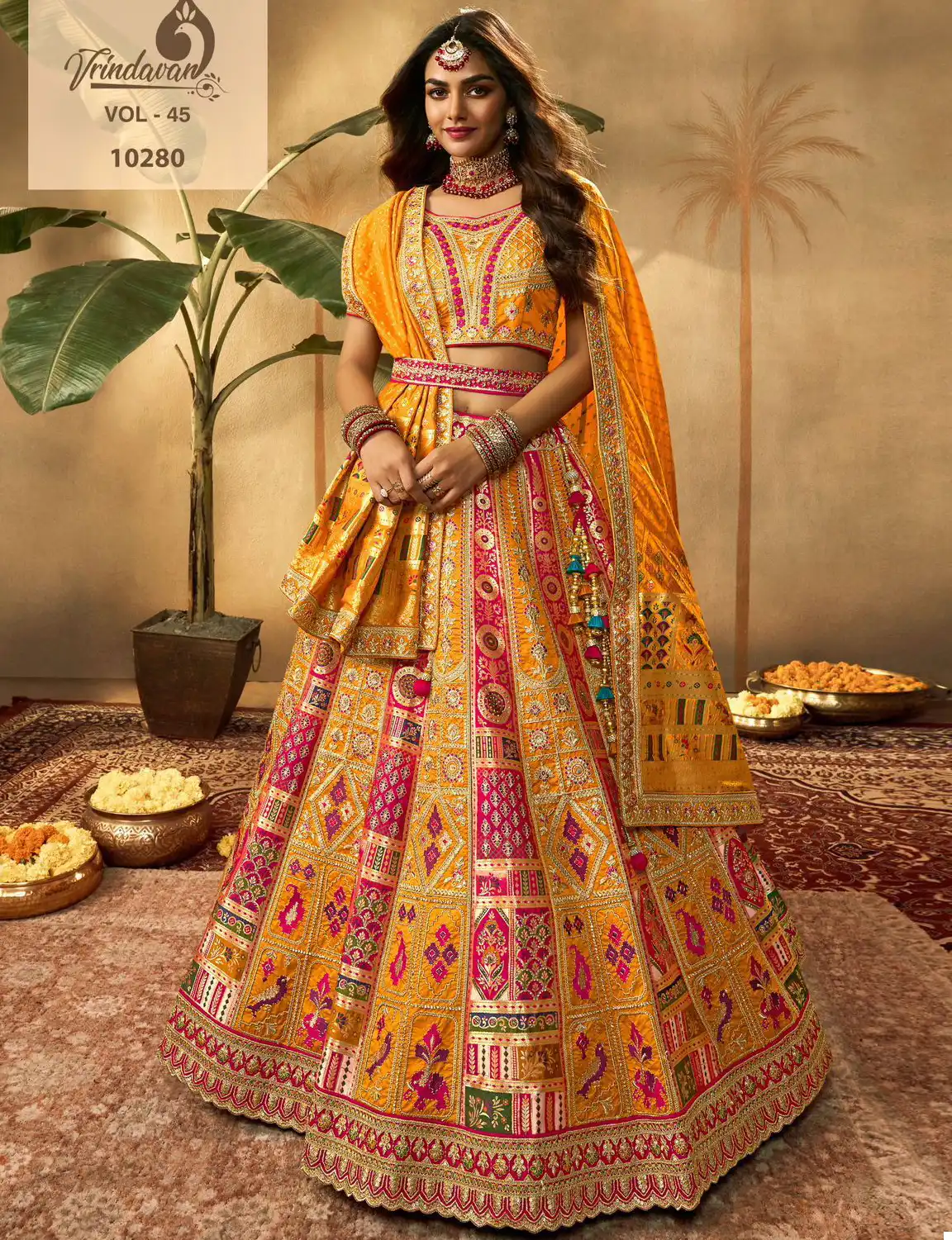 Royal Vrindavan Vol 45 Banarasi Silk Wholesale Bridal Lehenga Choli Catalog