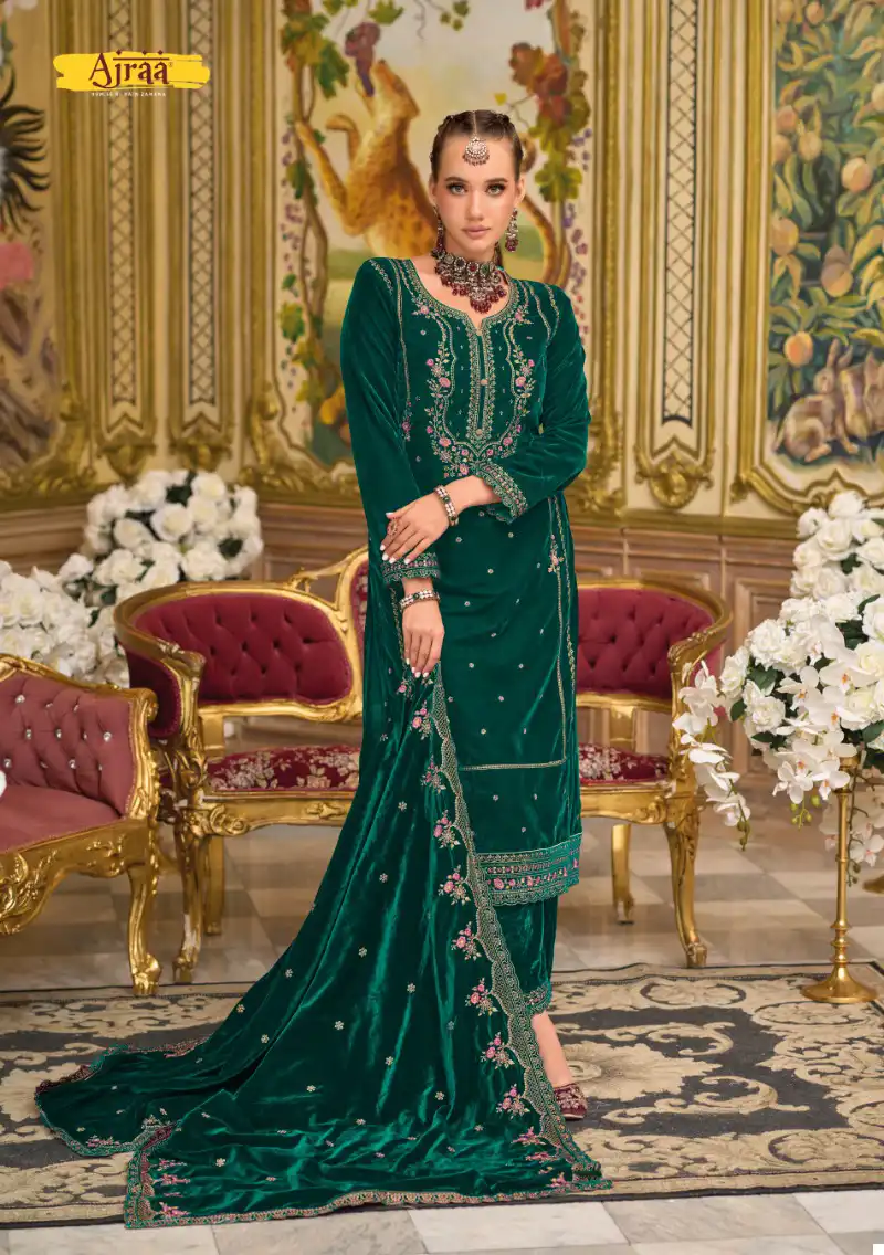 Ajraa Safinaaz Pure Velvet Wholesale Winter Suits Catalog — Wholesale Salwar Suits, MPA wholesale from Surat - Gallery Image 3