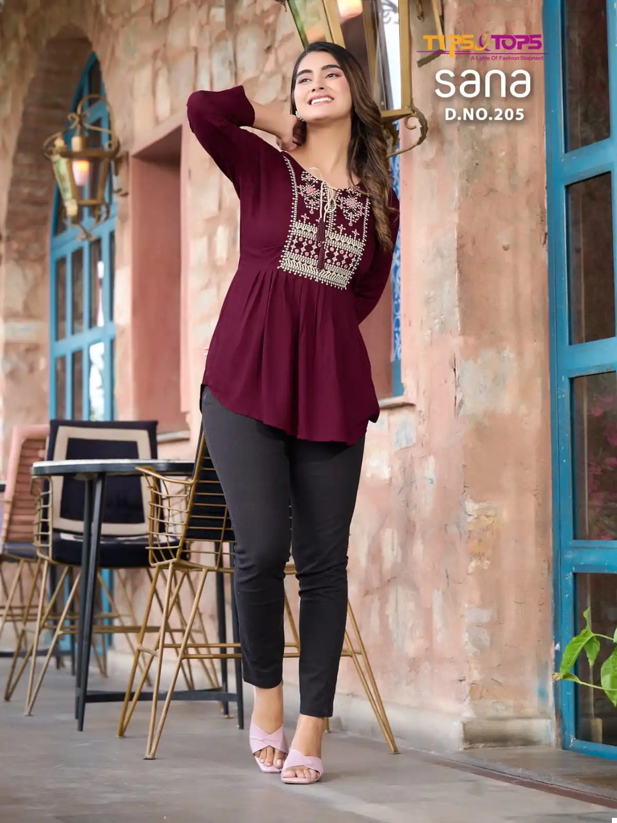 Tips & Tops Sana Vol 02 Rayon Wrinkle Wholesale Fancy Short Tops Catalog — Wholesale Kurtis, MPA wholesale from Surat - Gallery Image 5