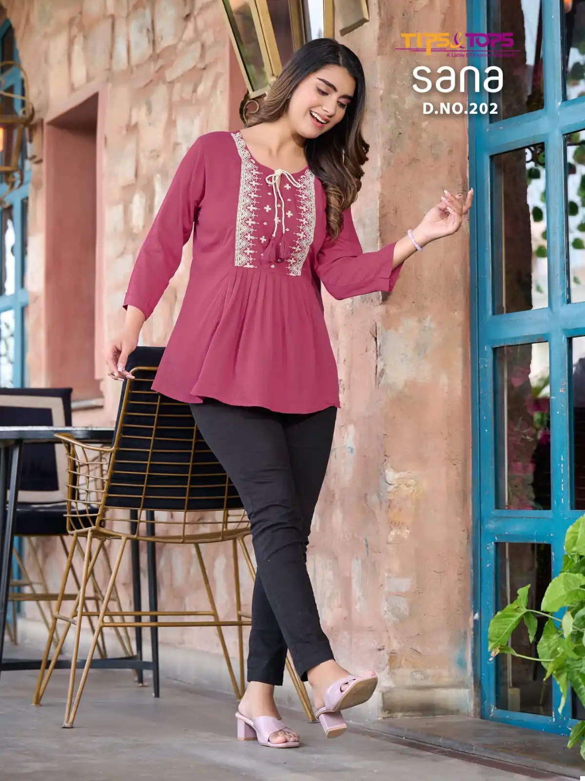 Tips & Tops Sana Vol 02 Rayon Wrinkle Wholesale Fancy Short Tops Catalog — Wholesale Kurtis, MPA wholesale from Surat - Gallery Image 6