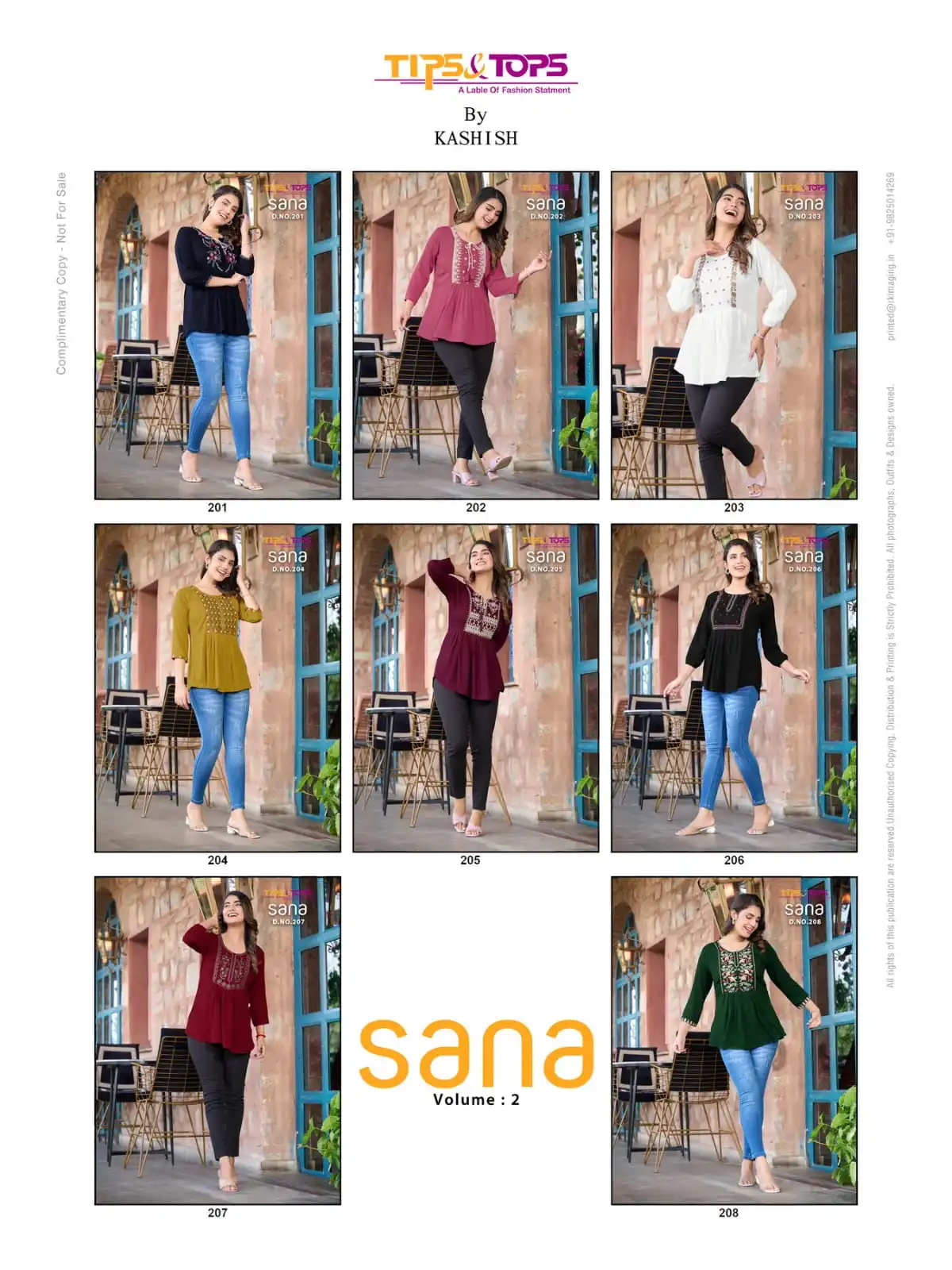 Tips &amp; Tops Sana Vol 02 Rayon Wrinkle Wholesale Fancy Short Tops Catalog — Wholesale Kurtis, MPA wholesale from Surat — view 8