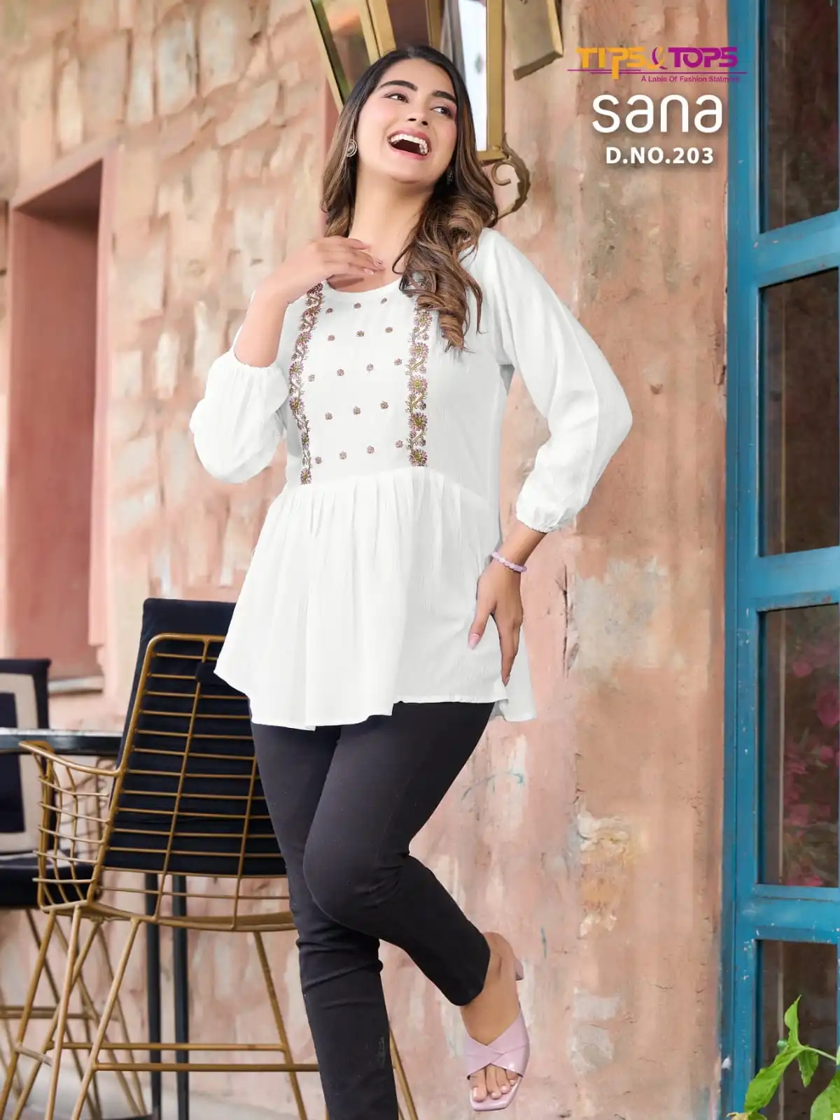 Tips & Tops Sana Vol 02 Rayon Wrinkle Wholesale Fancy Short Tops Catalog — Wholesale Kurtis, MPA wholesale from Surat - Gallery Image 7