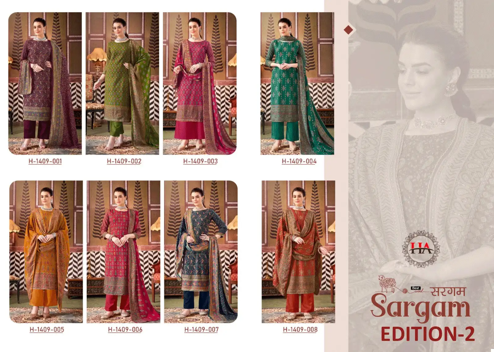 Harshit Fashion Sargam Premium Finest Pashmina Wholesale Winter Suits Catalog — Wholesale Salwar Suits, MPA wholesale from Surat — view 9