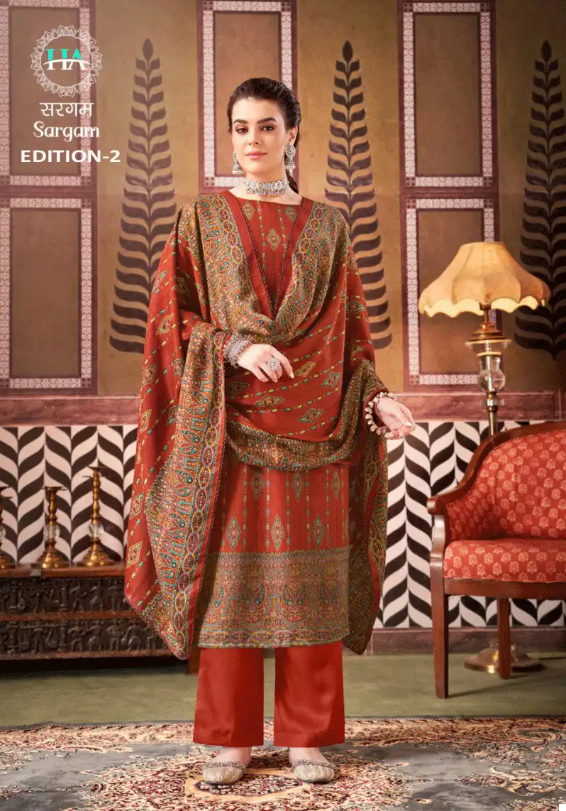Harshit Fashion Sargam Premium Finest Pashmina Wholesale Winter Suits Catalog — Wholesale Salwar Suits, MPA wholesale from Surat - Gallery Image 6