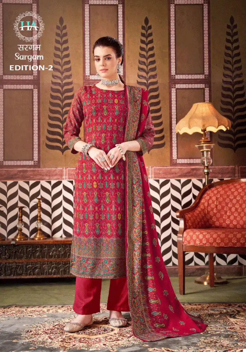 Harshit Fashion Sargam Premium Finest Pashmina Wholesale Winter Suits Catalog — Wholesale Salwar Suits, MPA wholesale from Surat - Gallery Image 7
