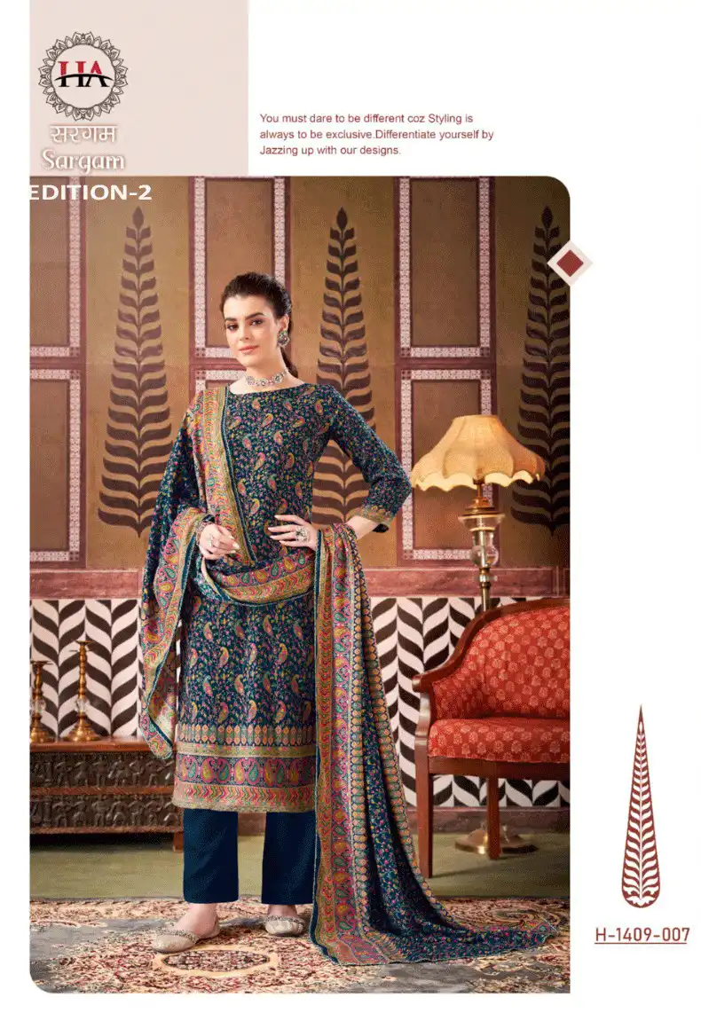 Harshit Fashion Sargam Premium Finest Pashmina Wholesale Winter Suits Catalog — Wholesale Salwar Suits, MPA wholesale from Surat - Gallery Image 2