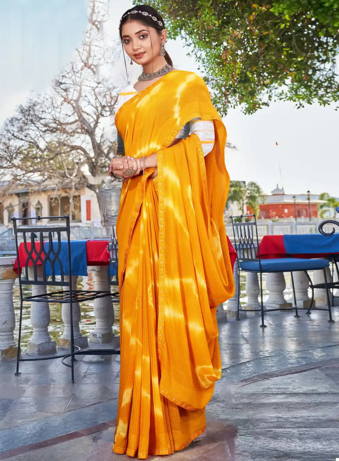 Saumya Mishka Vol-2 Nykaa Checks Pattern Wholesale Saree Catalog — Wholesale Sarees, MPA wholesale from Surat — view 1