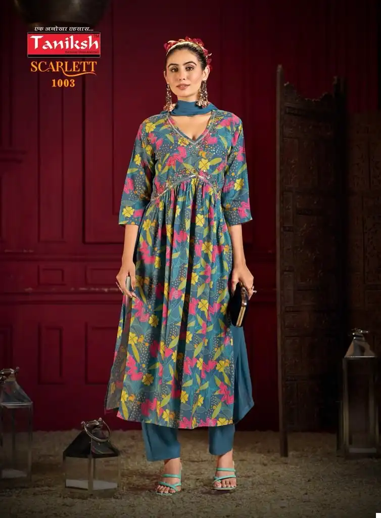 Taniksh Scarlett Vol 1 Rayon Wholesale Readymade Suits Catalog — Wholesale Salwar Suits, MPA wholesale from Surat - Gallery Image 2