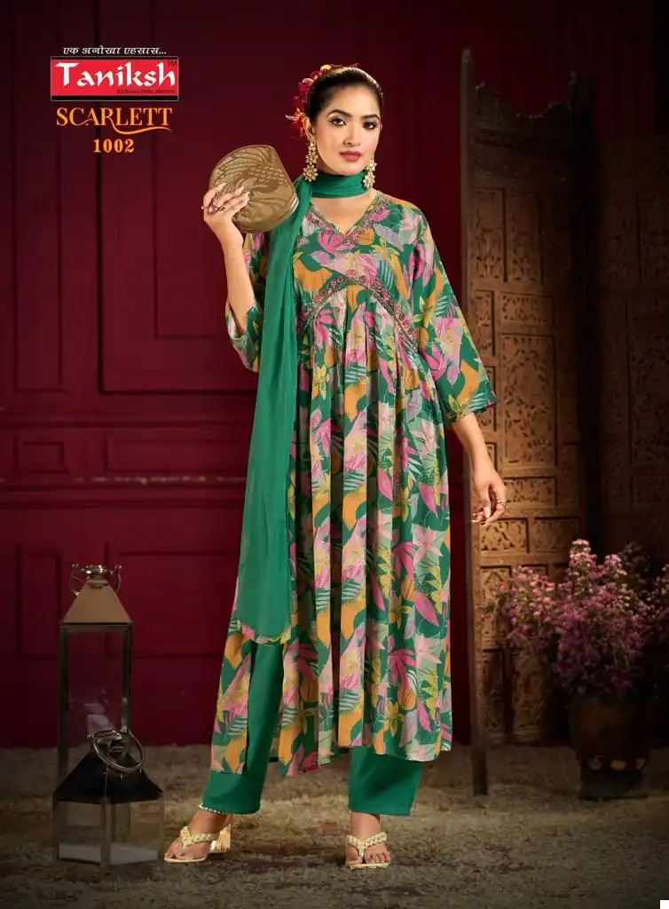 Taniksh Scarlett Vol 1 Rayon Wholesale Readymade Suits Catalog — Wholesale Salwar Suits, MPA wholesale from Surat - Gallery Image 3