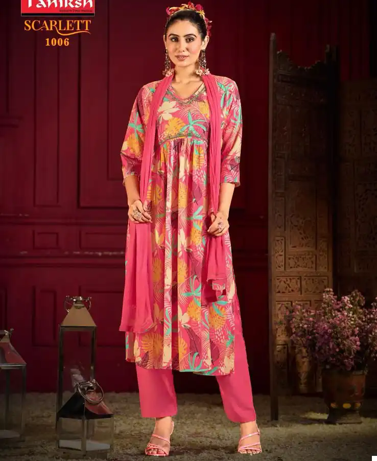Taniksh Scarlett Vol 1 Rayon Wholesale Readymade Suits Catalog — Wholesale Salwar Suits, MPA wholesale from Surat — view 1