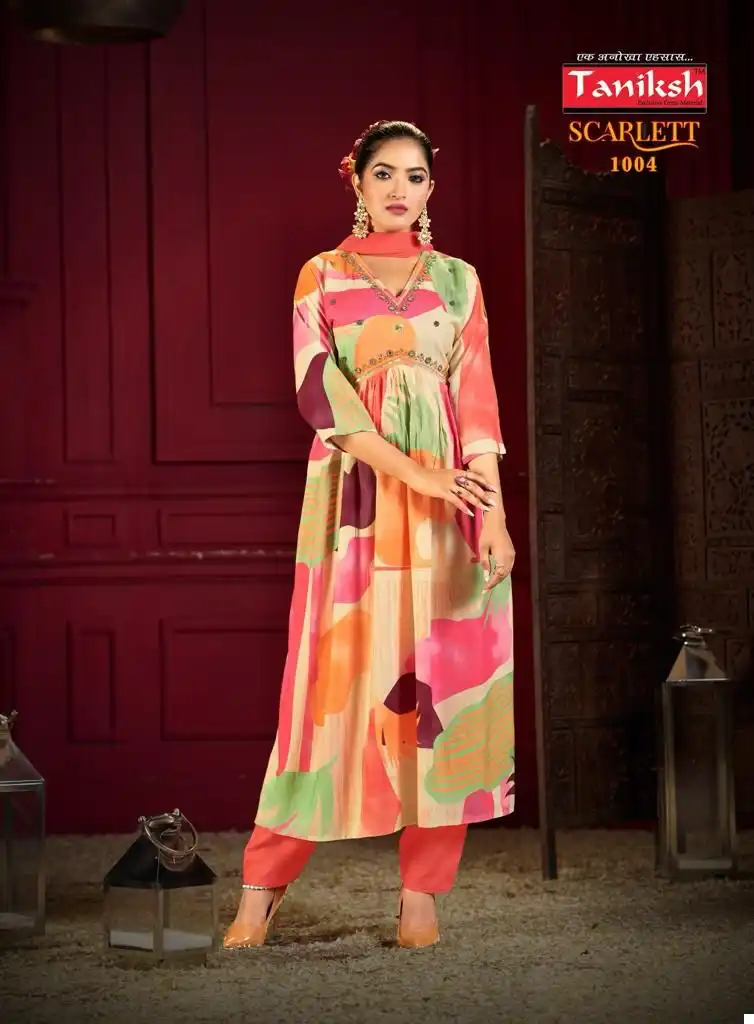 Taniksh Scarlett Vol 1 Rayon Wholesale Readymade Suits Catalog — Wholesale Salwar Suits, MPA wholesale from Surat - Gallery Image 5