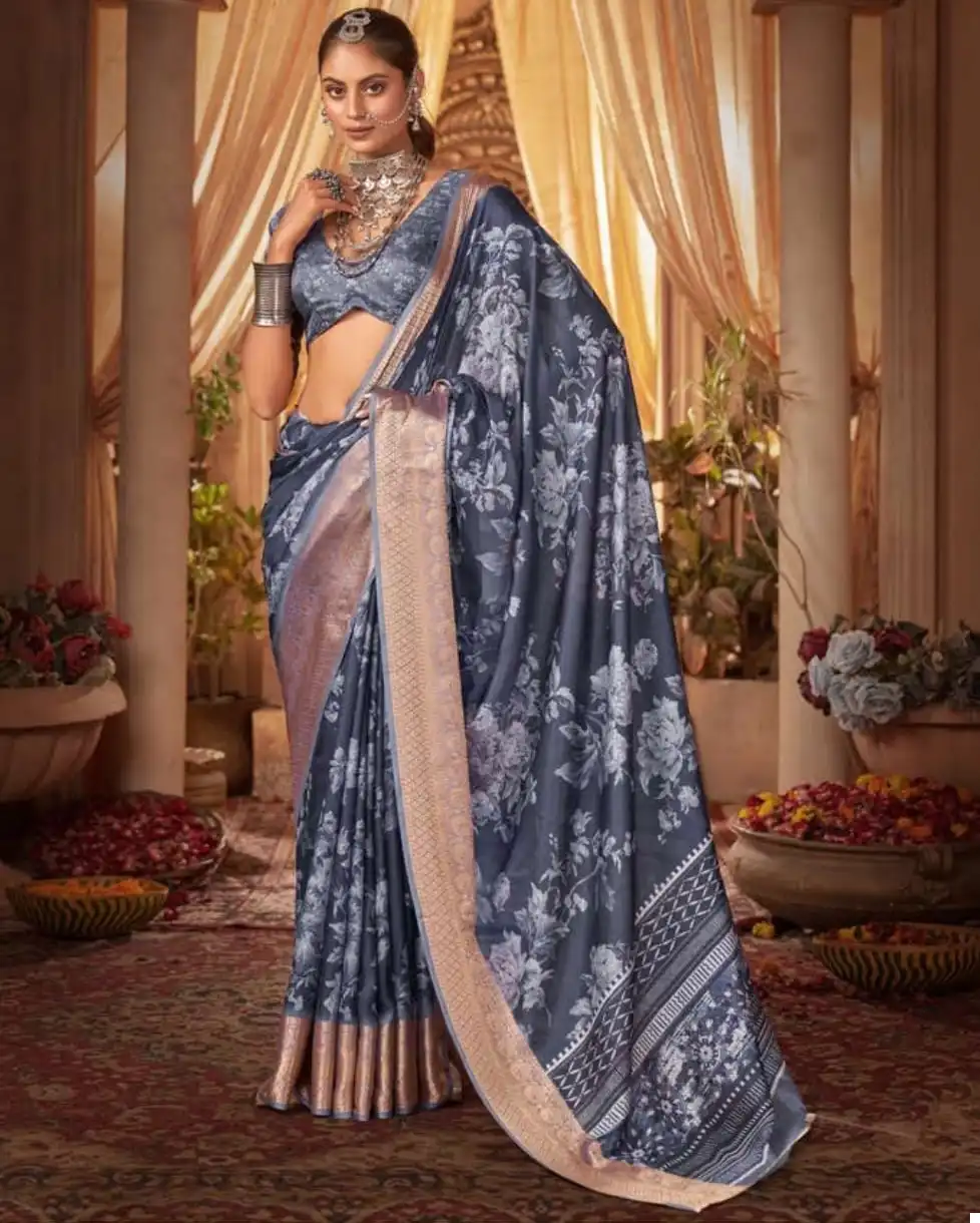 Shubh Shree Scarlett P*P Velvet Tusser Silk Wholesale Saree Catalog — Wholesale Sarees, MPA wholesale from Surat — view 1