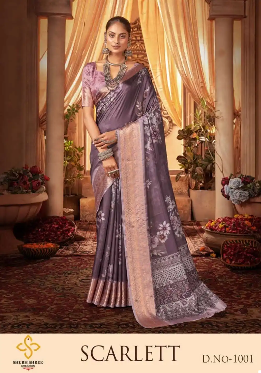 Shubh Shree Scarlett P*P Velvet Tusser Silk Wholesale Saree Catalog — Wholesale Sarees, MPA wholesale from Surat — view 10
