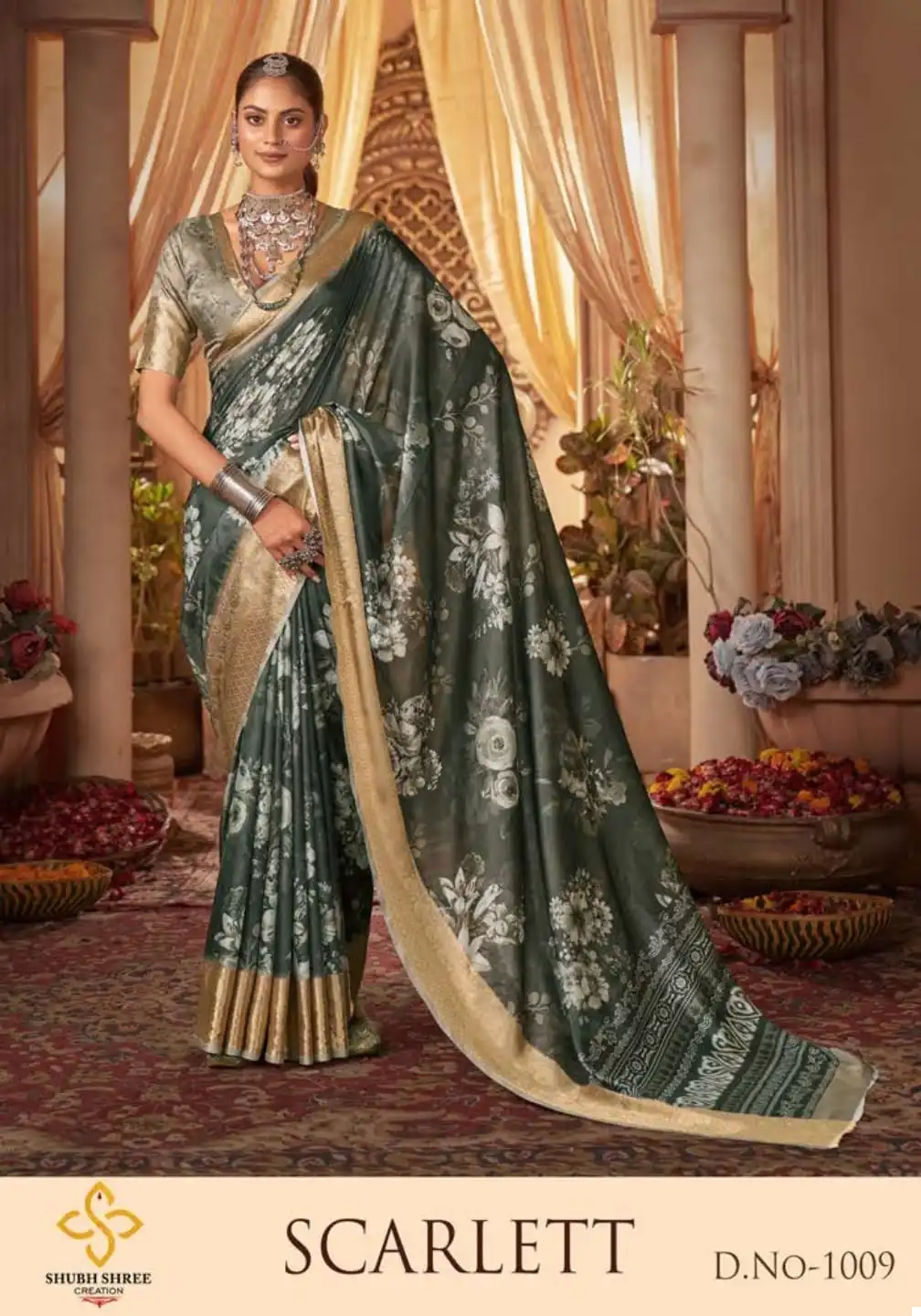 Shubh Shree Scarlett P*P Velvet Tusser Silk Wholesale Saree Catalog — Wholesale Sarees, MPA wholesale from Surat - Gallery Image 2