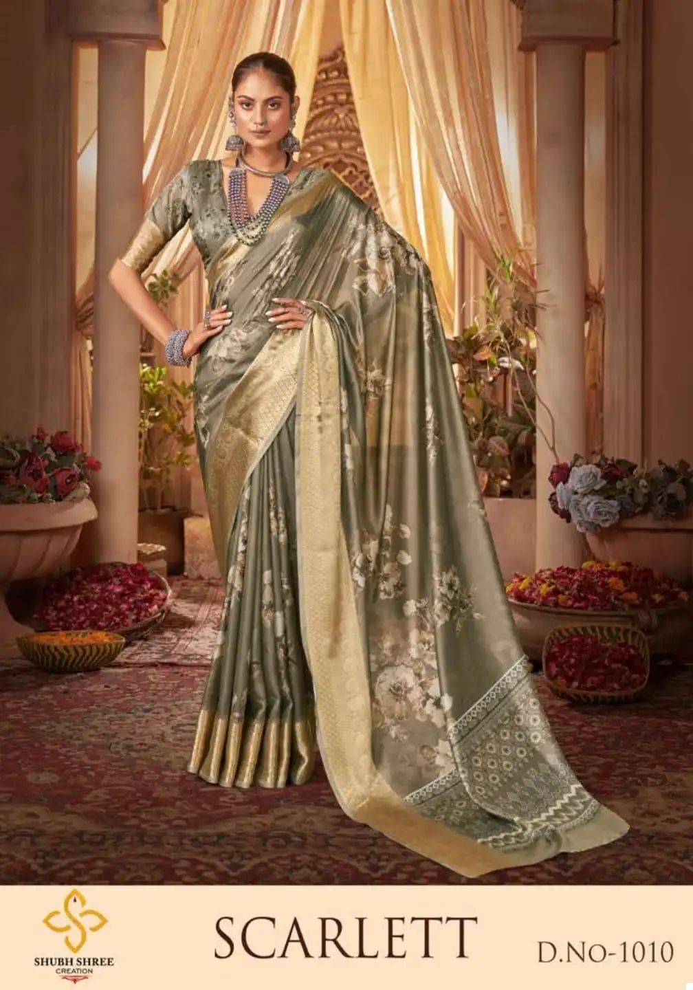 Shubh Shree Scarlett P*P Velvet Tusser Silk Wholesale Saree Catalog — Wholesale Sarees, MPA wholesale from Surat - Gallery Image 3