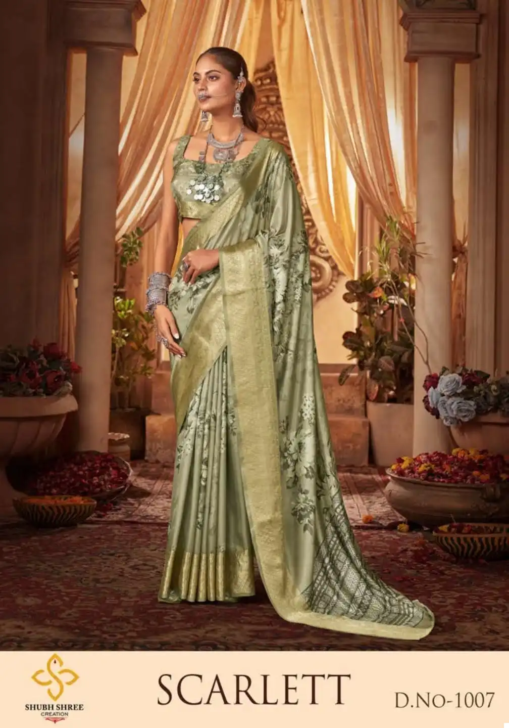 Shubh Shree Scarlett P*P Velvet Tusser Silk Wholesale Saree Catalog — Wholesale Sarees, MPA wholesale from Surat - Gallery Image 4