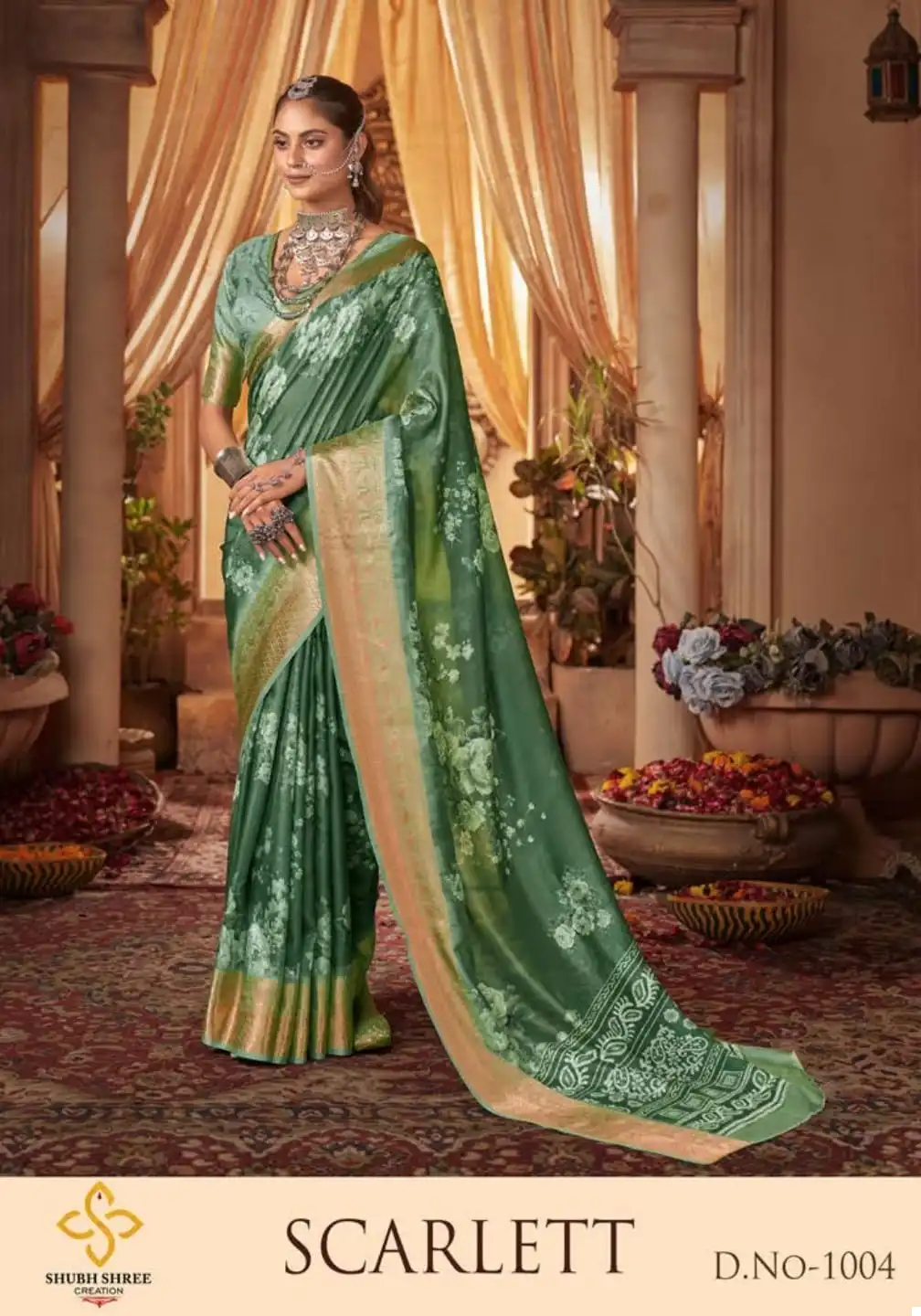 Shubh Shree Scarlett P*P Velvet Tusser Silk Wholesale Saree Catalog — Wholesale Sarees, MPA wholesale from Surat - Gallery Image 6