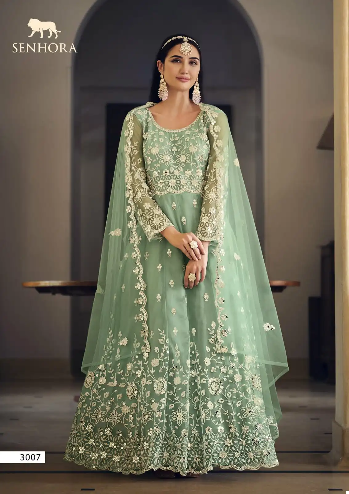 Senhora Sarika Butterfly Net Wholesale Anarkali Designer Suits Catalog — Wholesale Salwar Suits, MPA wholesale from Surat - Gallery Image 3