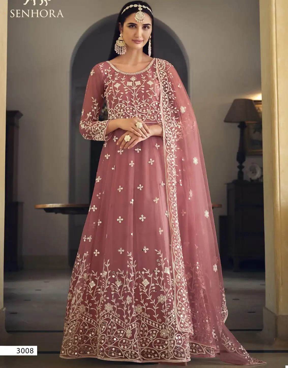 Senhora Sarika Butterfly Net Wholesale Anarkali Designer Suits Catalog — Wholesale Salwar Suits, MPA wholesale from Surat — view 1