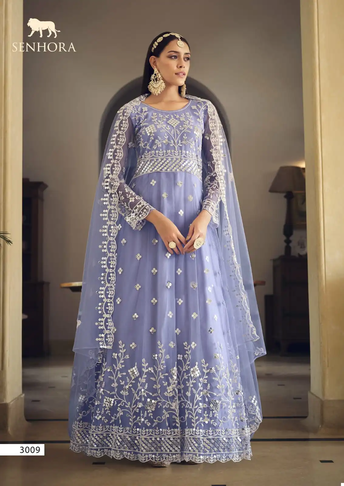 Senhora Sarika Butterfly Net Wholesale Anarkali Designer Suits Catalog — Wholesale Salwar Suits, MPA wholesale from Surat - Gallery Image 4