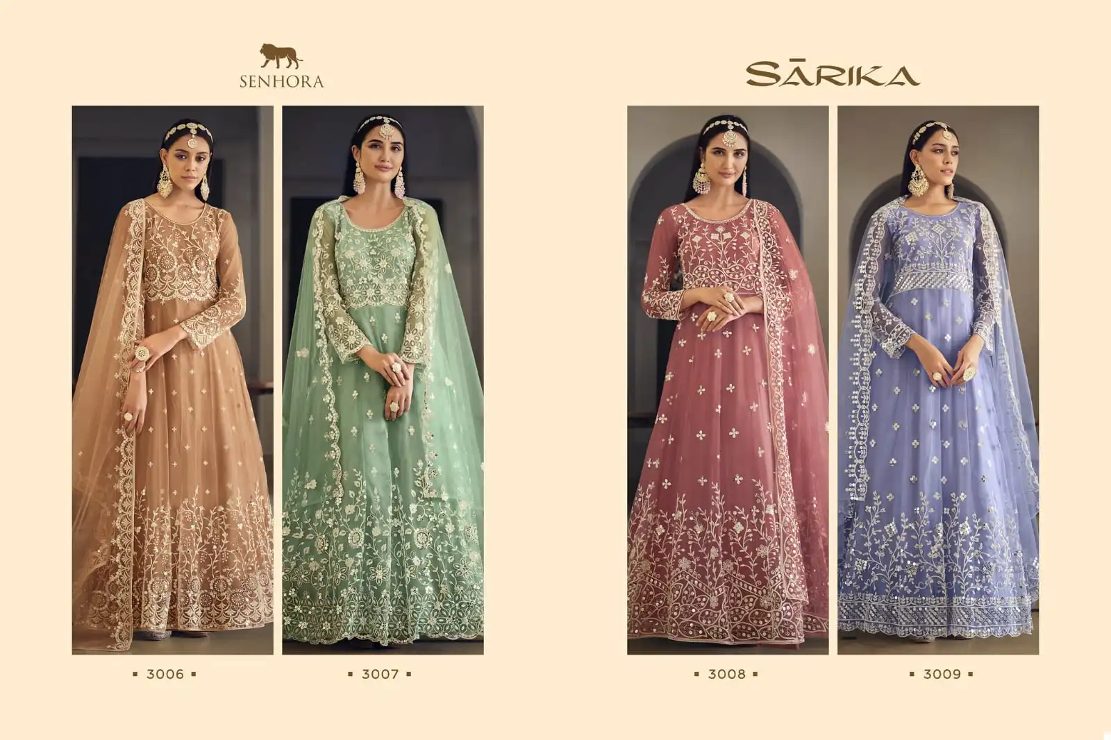 Senhora Sarika Butterfly Net Wholesale Anarkali Designer Suits Catalog — Wholesale Salwar Suits, MPA wholesale from Surat — view 8